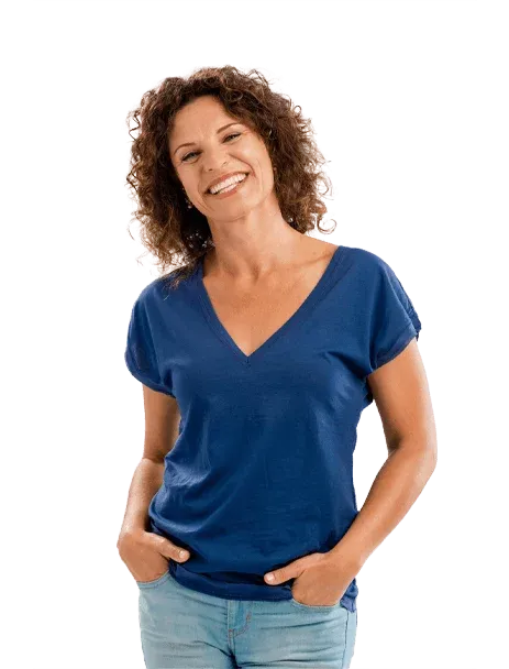 Woman With Hands In Her Pockets Smiling